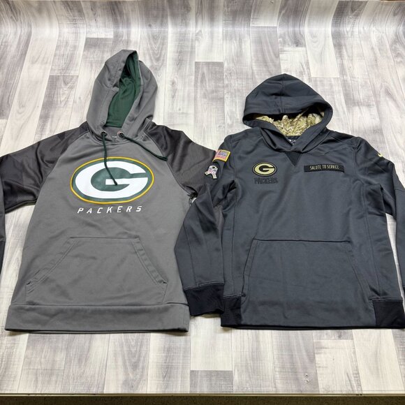 Majestic, Nike Other - ✅Boys L Green Bay Packers Hoodie Lot of 2 *Youth L & Mens S* Pullover Sweatshirt